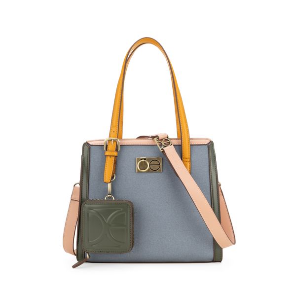 

Bolsa Satchel Mediana Con Monedero Color Azul Talla: Unico