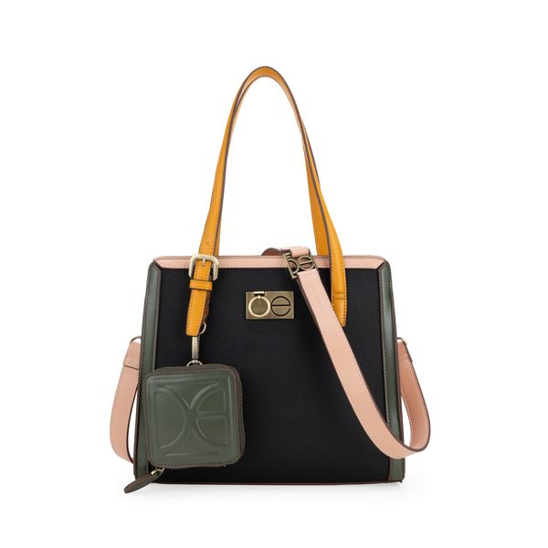 

Bolsa Satchel Mediana Con Monedero Color Negro Talla: Unico