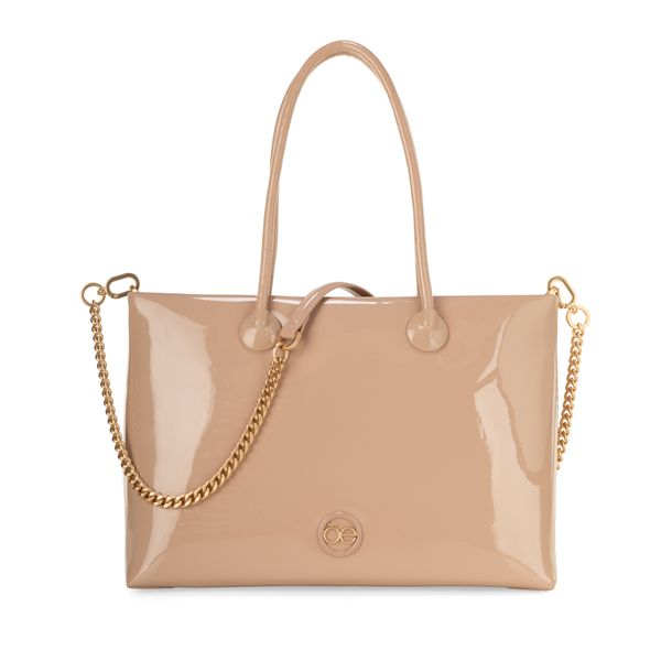 

Bolsa Tote Chica Con Herraje De Monograma Color Nude Talla: Unico