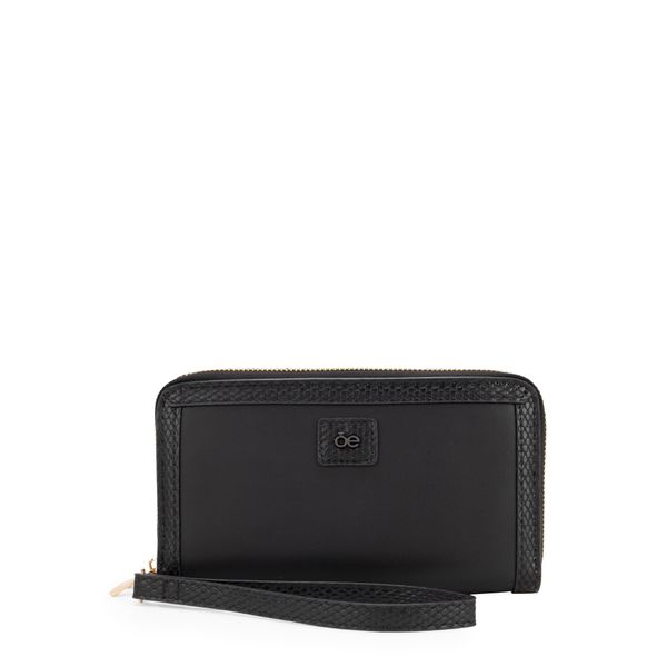 

Cartera Grande Cierre Doble Con Maneral Color Negro Talla: Unico