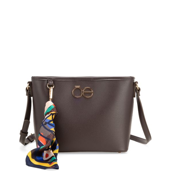 

Bolsa Croosbody Chica Con Mascada Color Café Talla: Unico